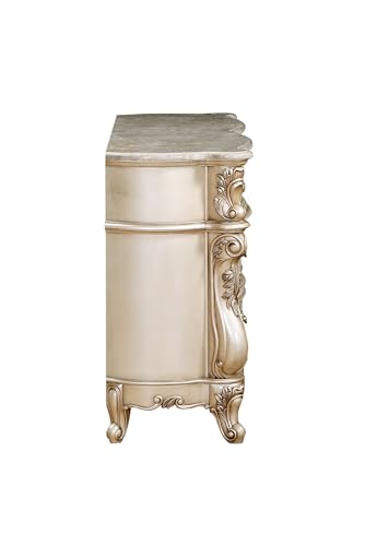 Elegant Golden Ivory 6-Drawer Wooden Dresser