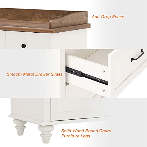 3-Piece White Dresser and Nightstand Set