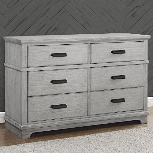 Asher 6-Drawer Dresser with Changing Top - Rustic Mist