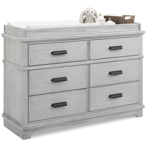 Asher 6-Drawer Dresser with Changing Top - Rustic Mist