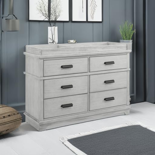 Asher 6-Drawer Dresser with Changing Top - Rustic Mist