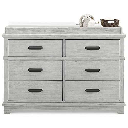 Asher 6-Drawer Dresser with Changing Top - Rustic Mist