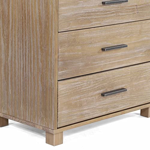 Weathered Pine 5-Drawer Loft Chest for Storage