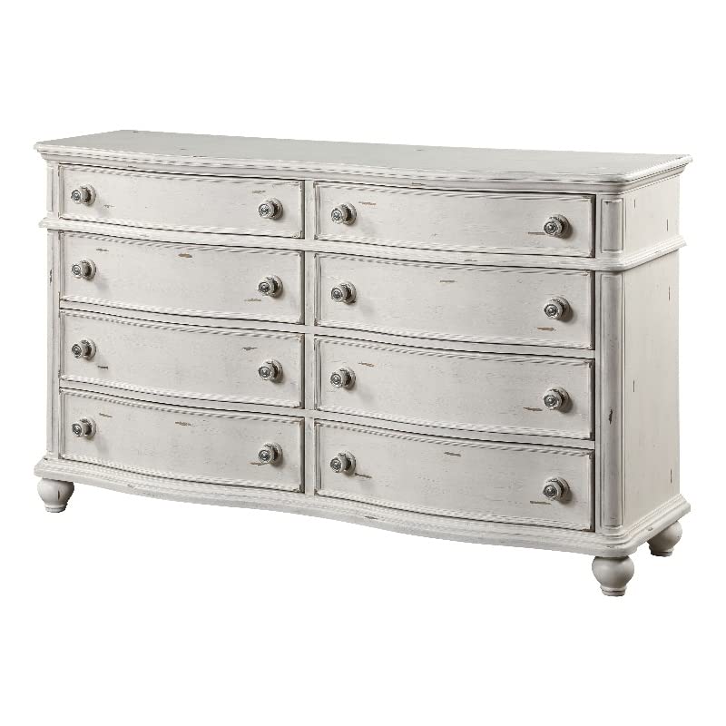 Jaqueline 8-Drawer Light Gray Wooden Dresser
