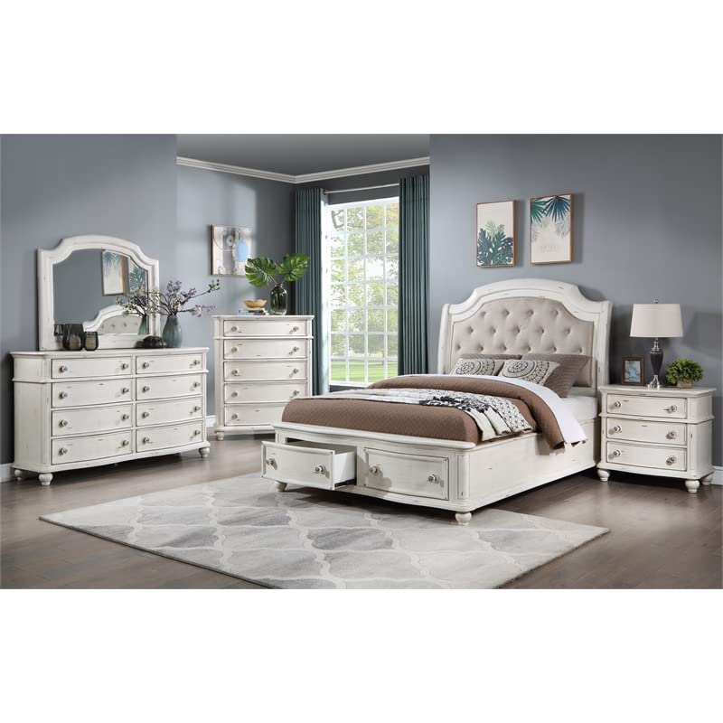 Jaqueline 8-Drawer Light Gray Wooden Dresser