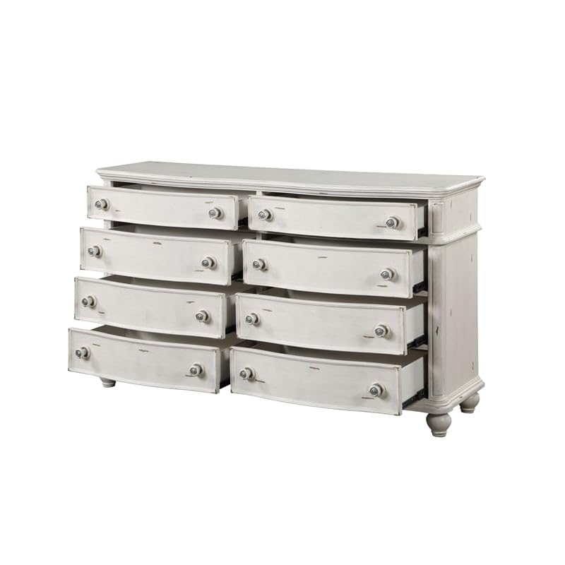 Jaqueline 8-Drawer Light Gray Wooden Dresser