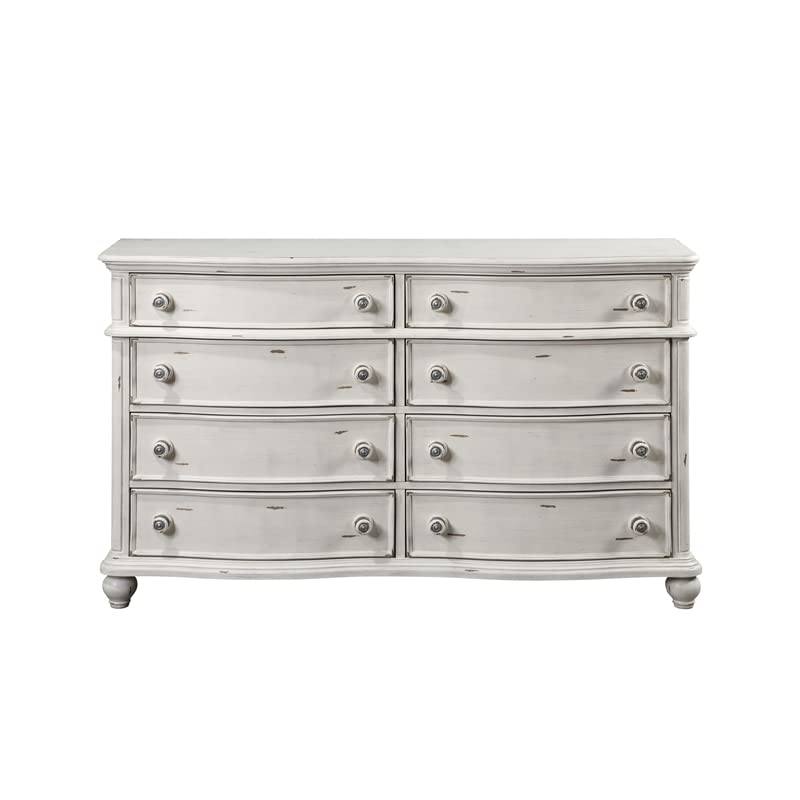 Jaqueline 8-Drawer Light Gray Wooden Dresser