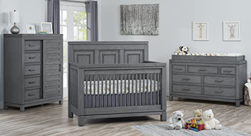 Soho Baby Manchester 5-Drawer Chifferobe, Rustic Gray