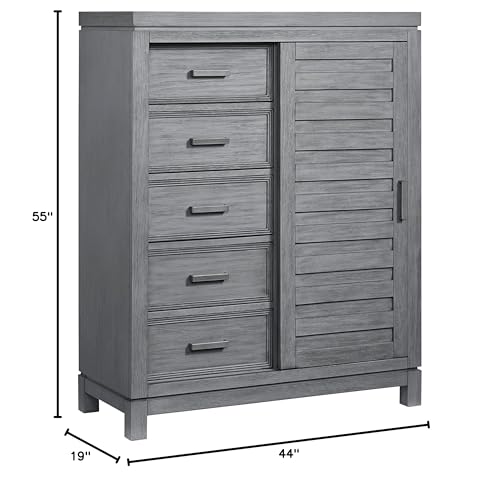 Soho Baby Manchester 5-Drawer Chifferobe, Rustic Gray