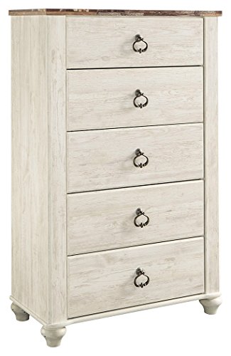 Willowton Two-Tone 5 Drawer Chest of Drawers