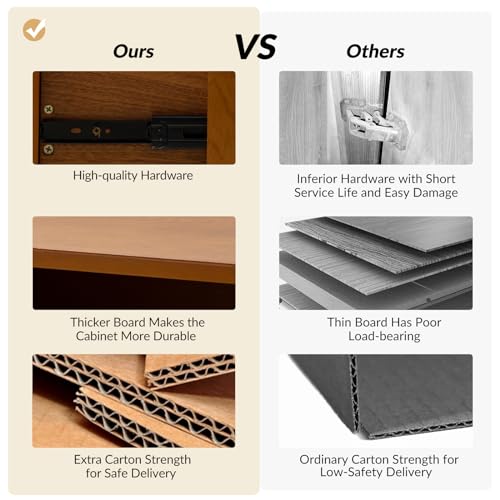 Mid-Century Modern Nightstand Set with Charging Station