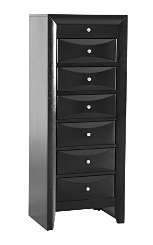 Marilla Black 7-Drawer Lingerie Chest by Glory Furniture