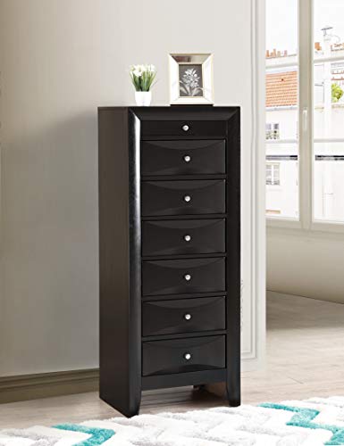 Marilla Black 7-Drawer Lingerie Chest by Glory Furniture