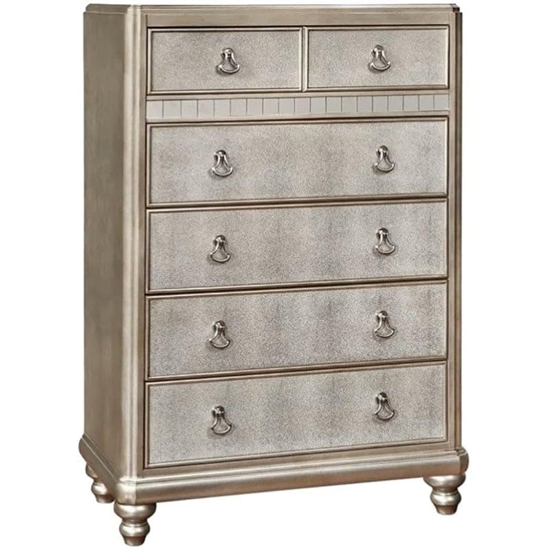 Bowery Hill Contemporary 6-Drawer Metallic Chest
