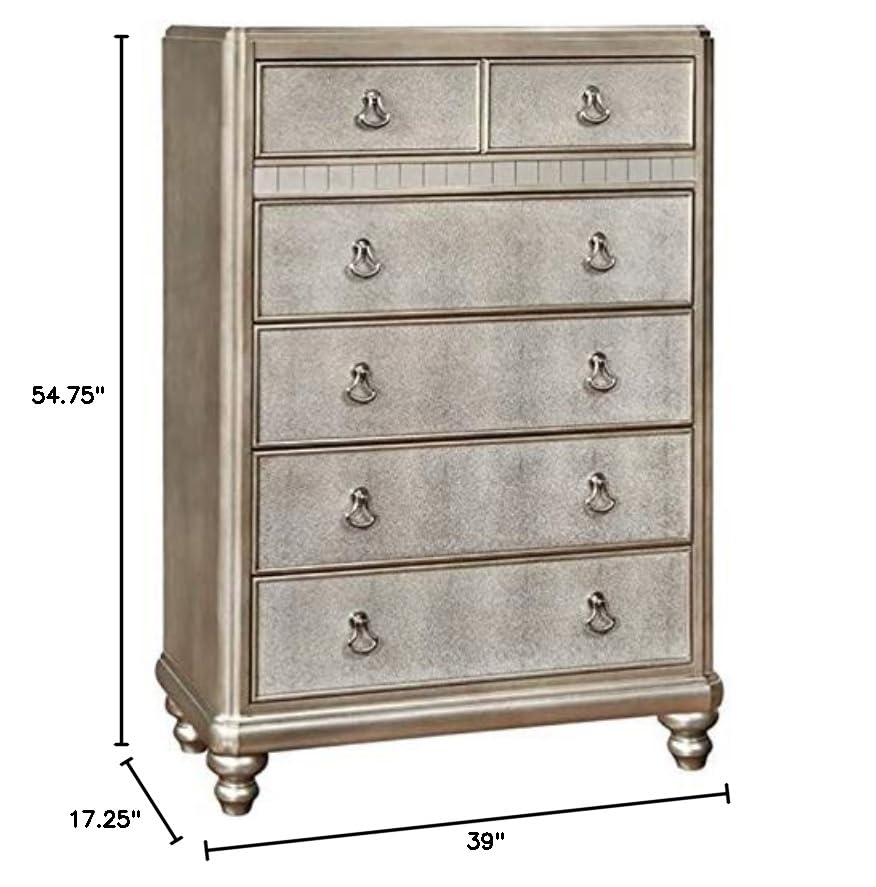 Bowery Hill Contemporary 6-Drawer Metallic Chest
