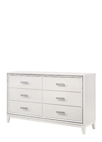 Acme Haiden White Rectangular 6-Drawer Dresser