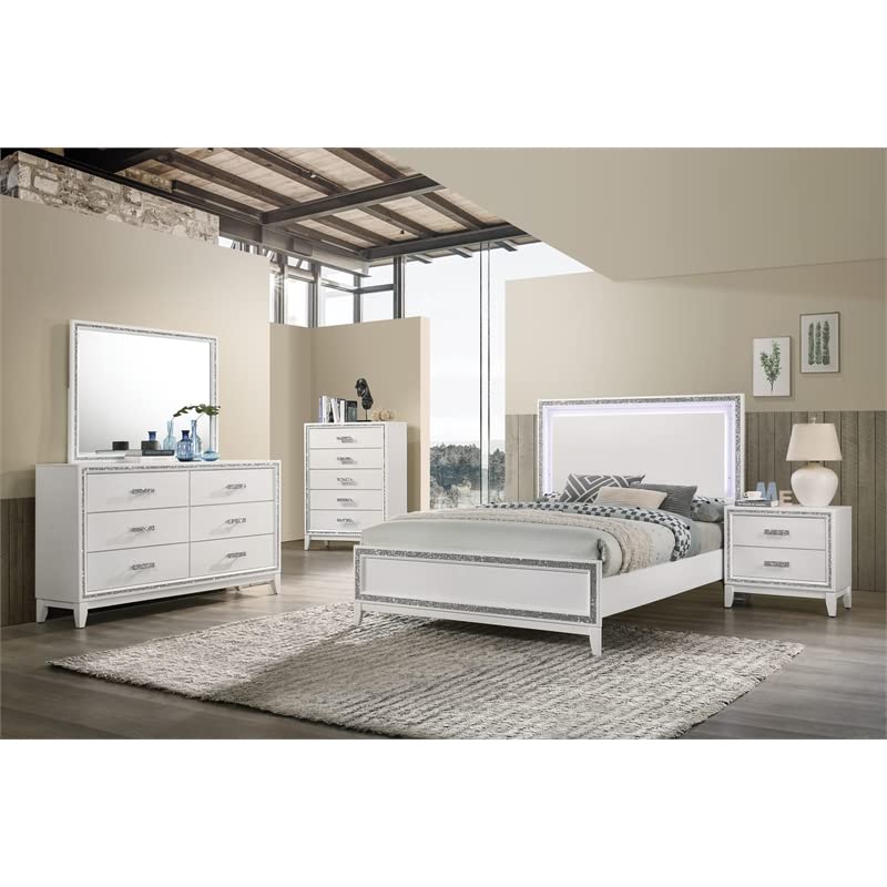 Acme Haiden White Rectangular 6-Drawer Dresser