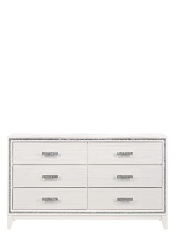 Acme Haiden White Rectangular 6-Drawer Dresser