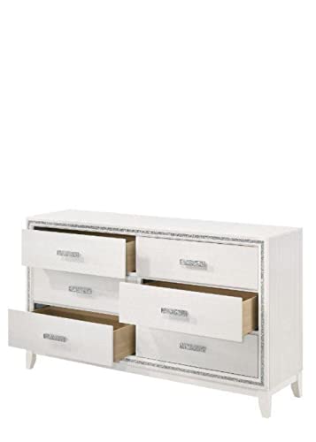 Acme Haiden White Rectangular 6-Drawer Dresser