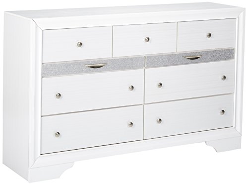 White 9-Drawer Wood Bedroom Dresser by Acme