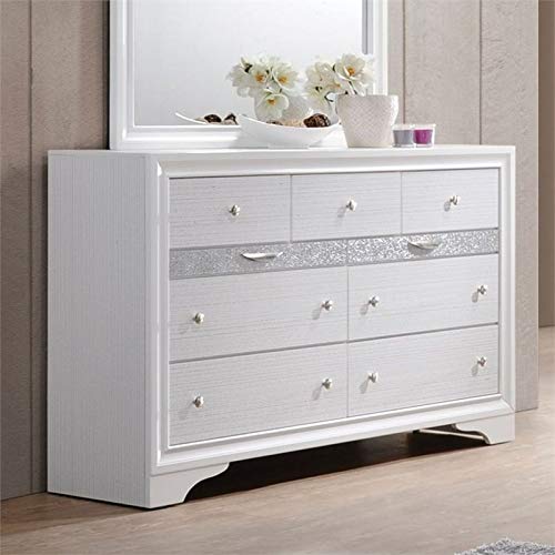 White 9-Drawer Wood Bedroom Dresser by Acme