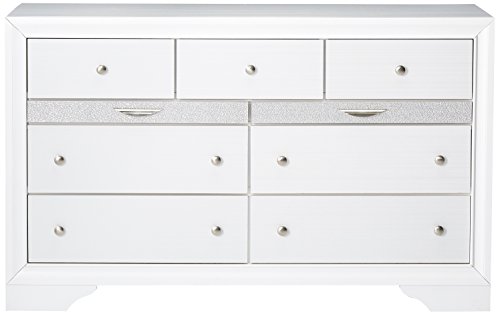 White 9-Drawer Wood Bedroom Dresser by Acme