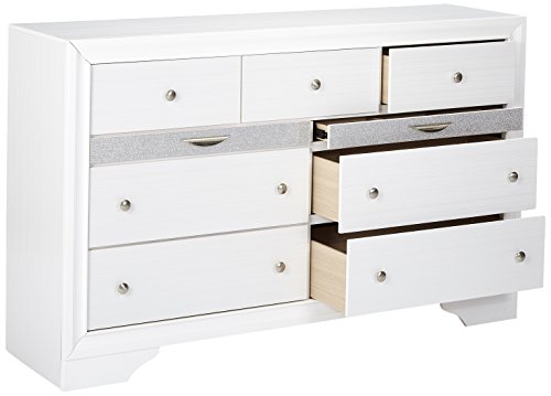 White 9-Drawer Wood Bedroom Dresser by Acme