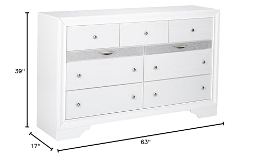 White 9-Drawer Wood Bedroom Dresser by Acme