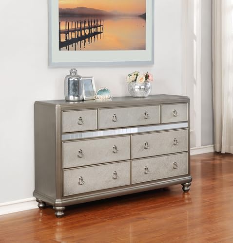 Bling Game Metallic Platinum 7-Drawer Dresser
