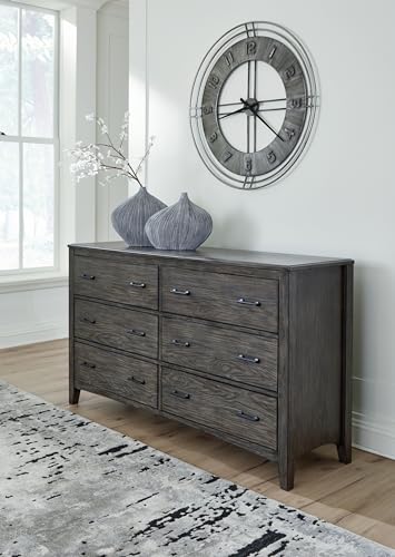 Montillan Casual Gray 6-Drawer Dresser for Bedroom