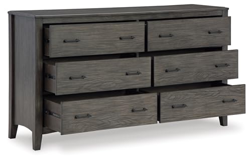 Montillan Casual Gray 6-Drawer Dresser for Bedroom