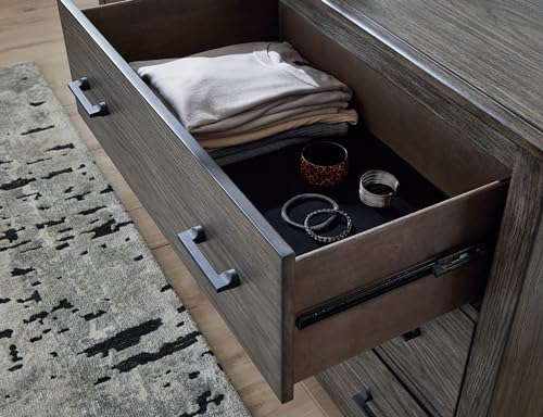 Montillan Casual Gray 6-Drawer Dresser for Bedroom