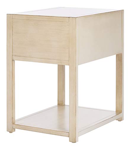 Antique White and Gold Yudi Nightstand