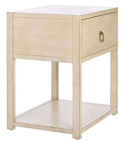 Antique White and Gold Yudi Nightstand