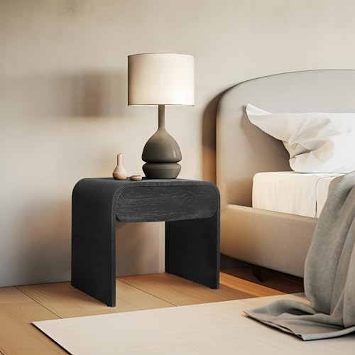 Cresthill Mid-Century Modern Black Oak Nightstand