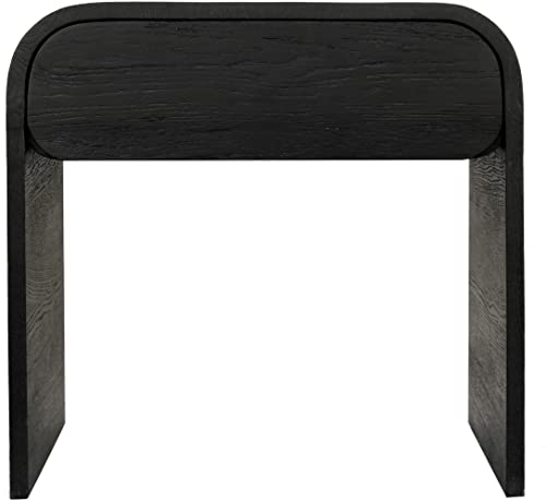 Cresthill Mid-Century Modern Black Oak Nightstand