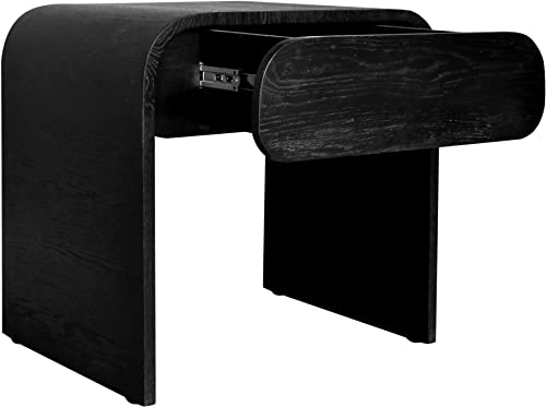 Cresthill Mid-Century Modern Black Oak Nightstand