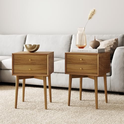 Set of 2 Harper Modern Nightstands with Storage