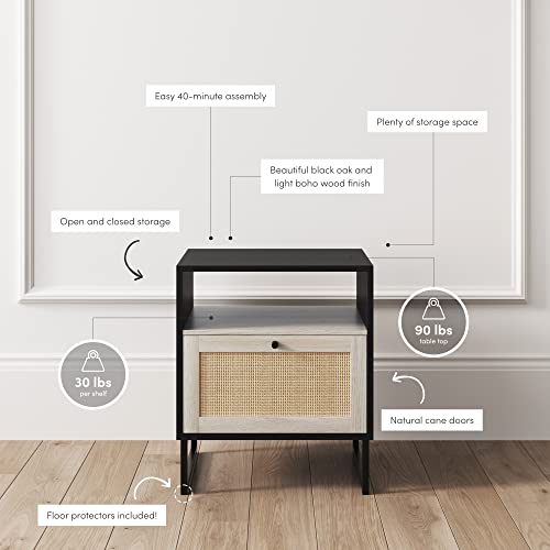 Mina Rattan Wood Accent Tables, Set of 2