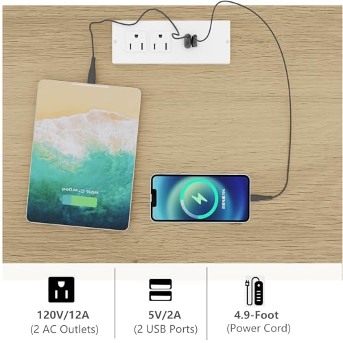 Rattan Nightstand Set with Charging Station – 2 Pieces