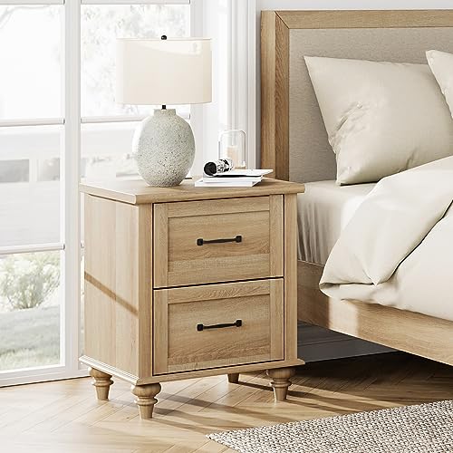 WAMPAT Set of 2 Light Wood Nightstands