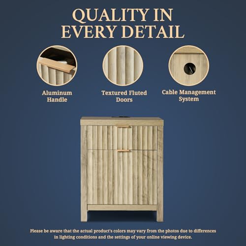 Sunwashed Ash Oak 2-Drawer Nightstand Set