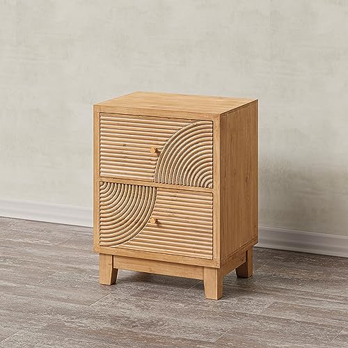 Handcrafted 2-Drawer Farmhouse Nightstand Set of 2