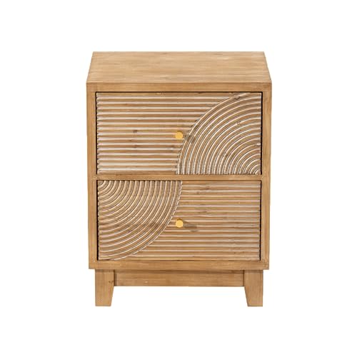 Handcrafted 2-Drawer Farmhouse Nightstand Set of 2