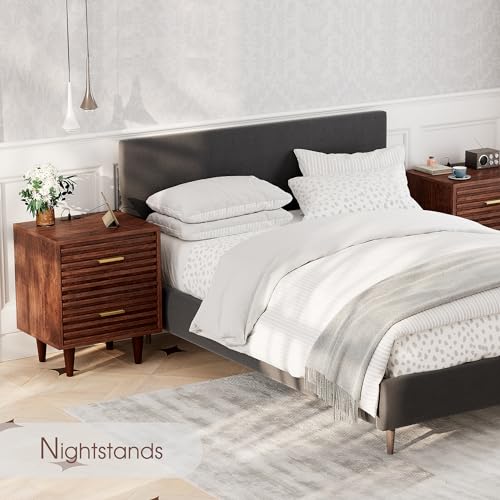 Mid-Century Modern Night Stand Set with USB Ports