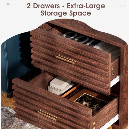 Mid-Century Modern Night Stand Set with USB Ports