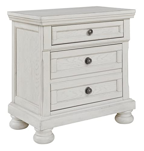 Robbinsdale Traditional 2 Drawer Night Stand - White