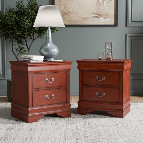 Arabella Traditional Solid Wood Nightstand Set of 2