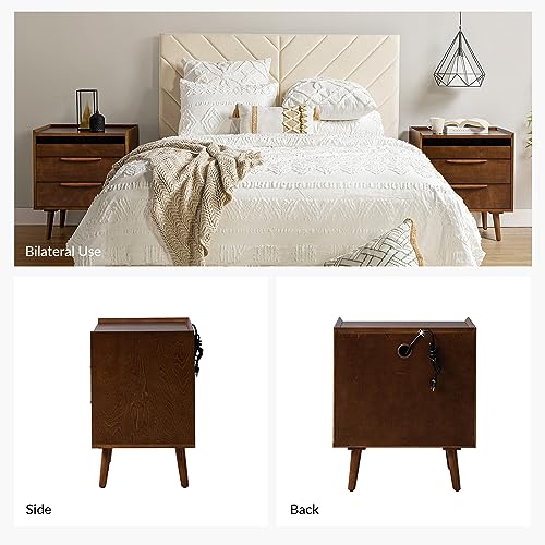 Mid-Century Modern 2 Drawer Nightstand Set