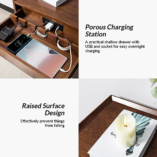 Mid-Century Modern 2 Drawer Nightstand Set